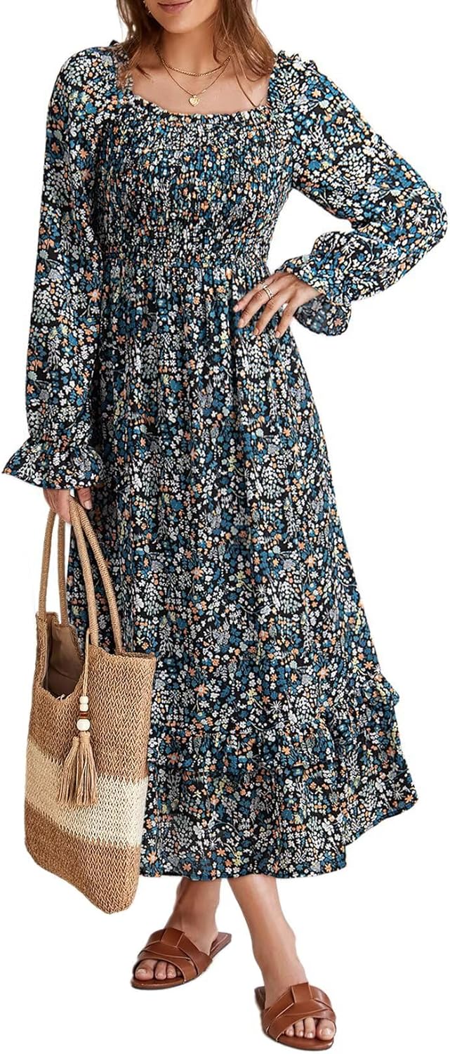 Dokotoo Boho Dresses for Women 2025: Floral Maxi Dress