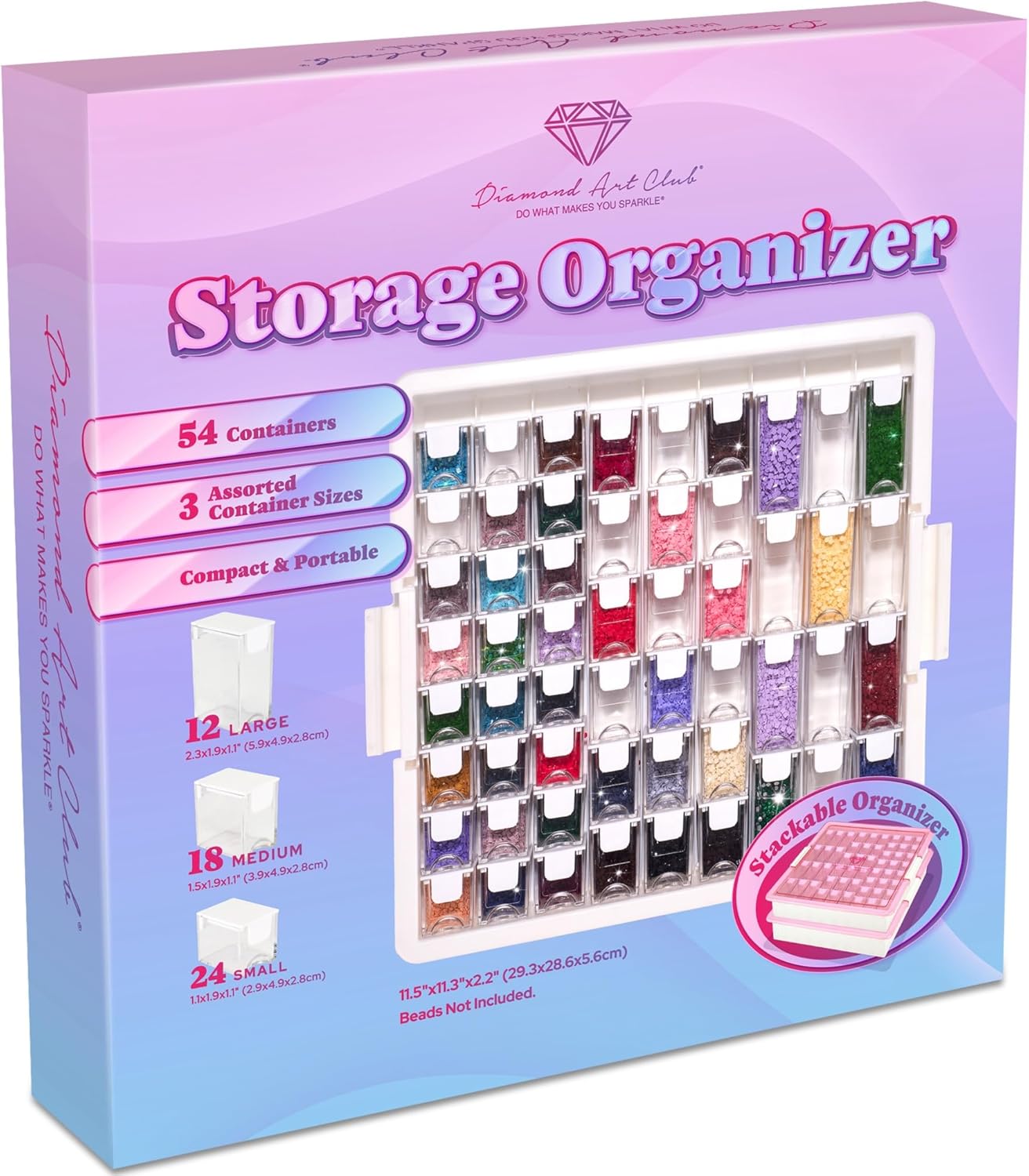 Diamond Painting Storage Organizer with 54 Premium Containers
