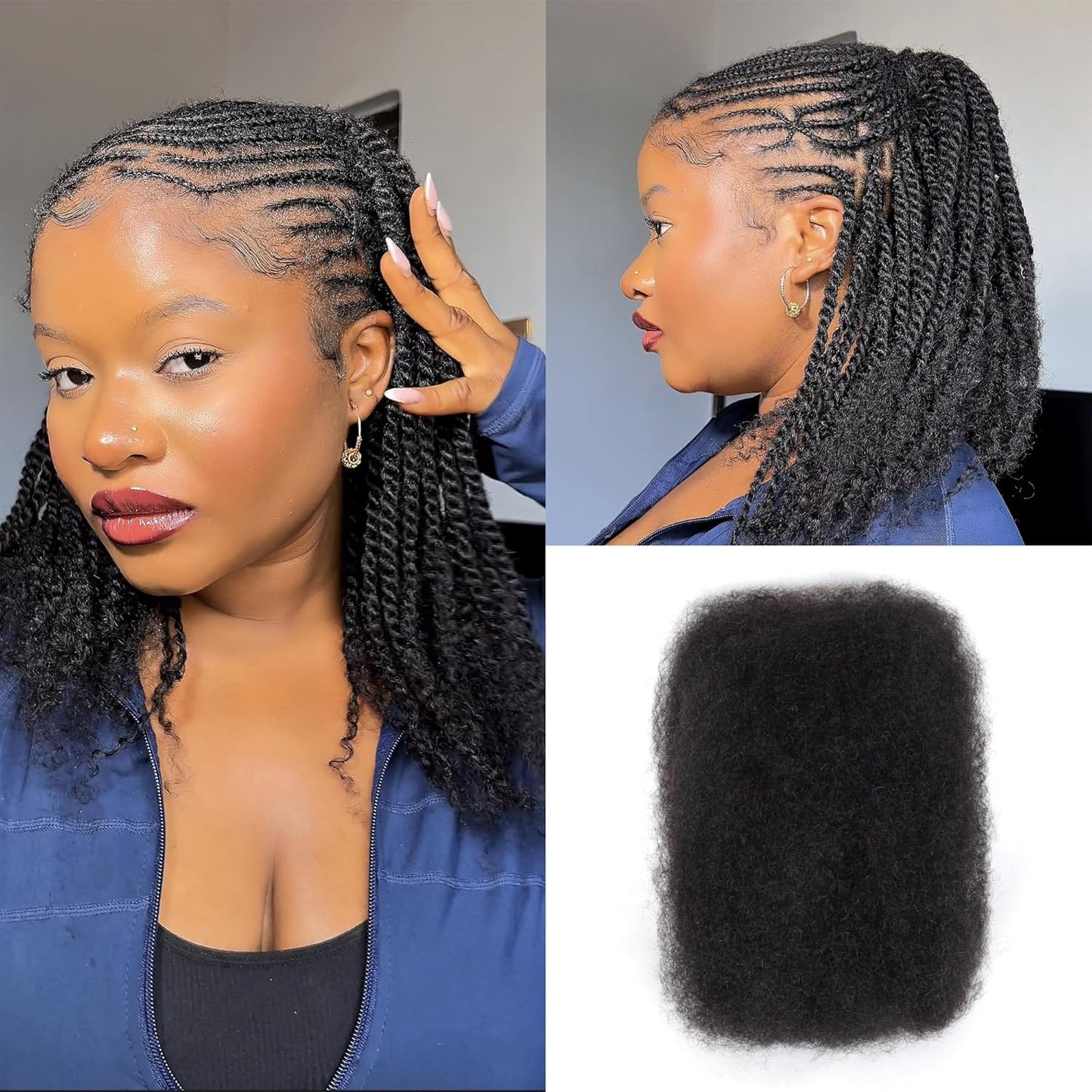 Afro Kinky Bulk Human Hair for Mini Twist and Braiding Styles