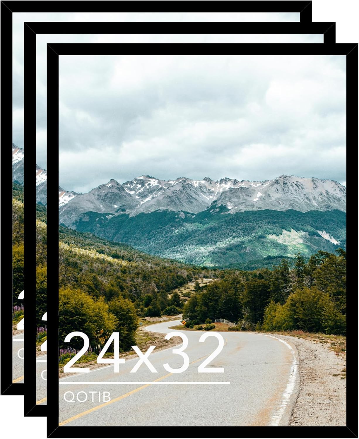 24x32 Picture Frame Black for Wall Hanging - 3 Pack Set