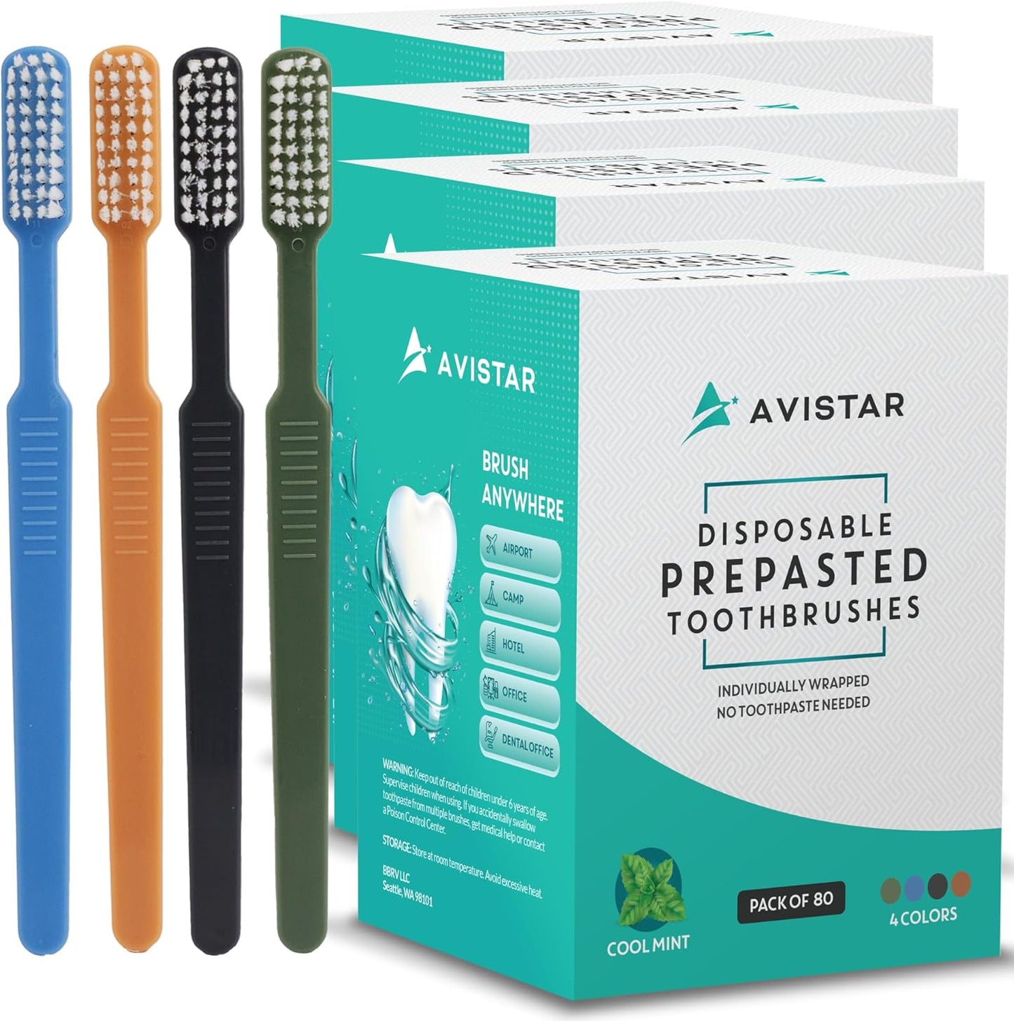 Prepasted Disposable Toothbrushes for Travel and Camping Use