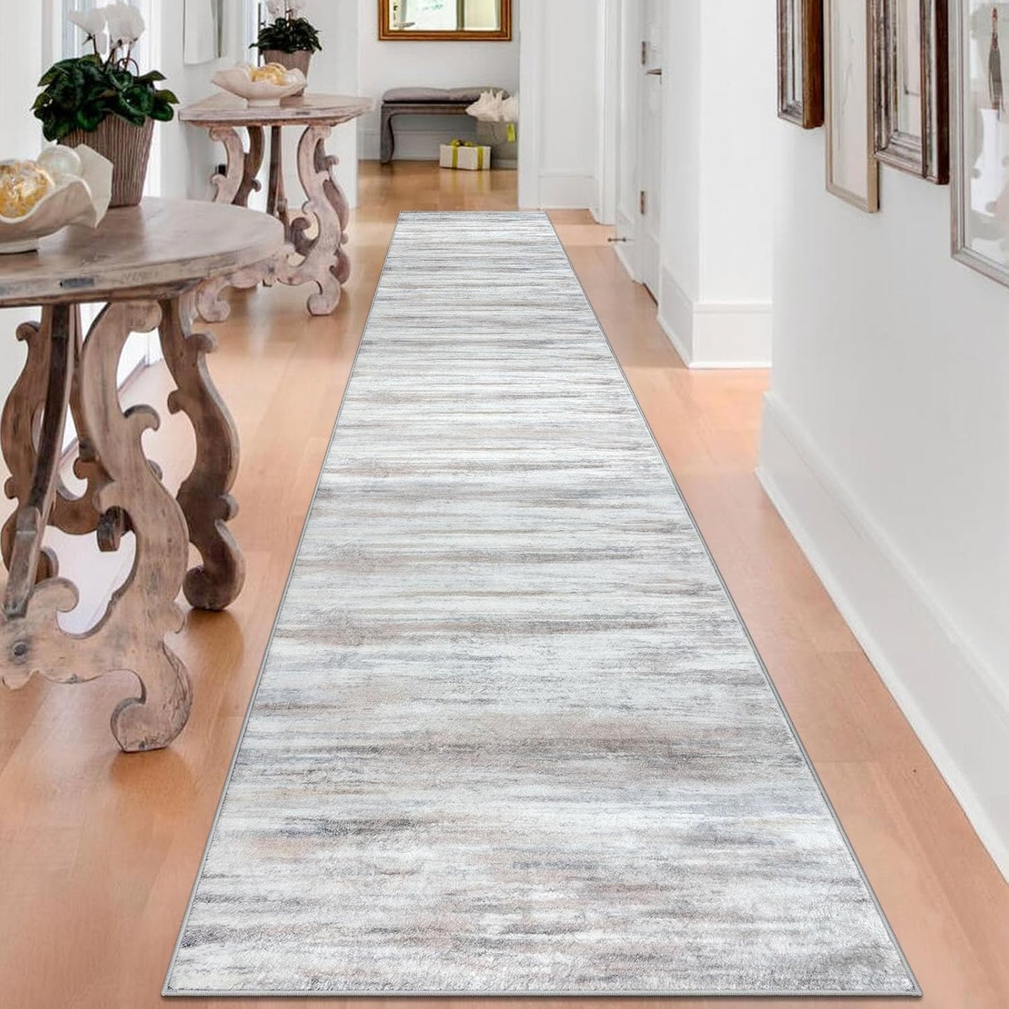 KOZYFLY Modern Abstract Kitchen Runner Rug for Entryway Use