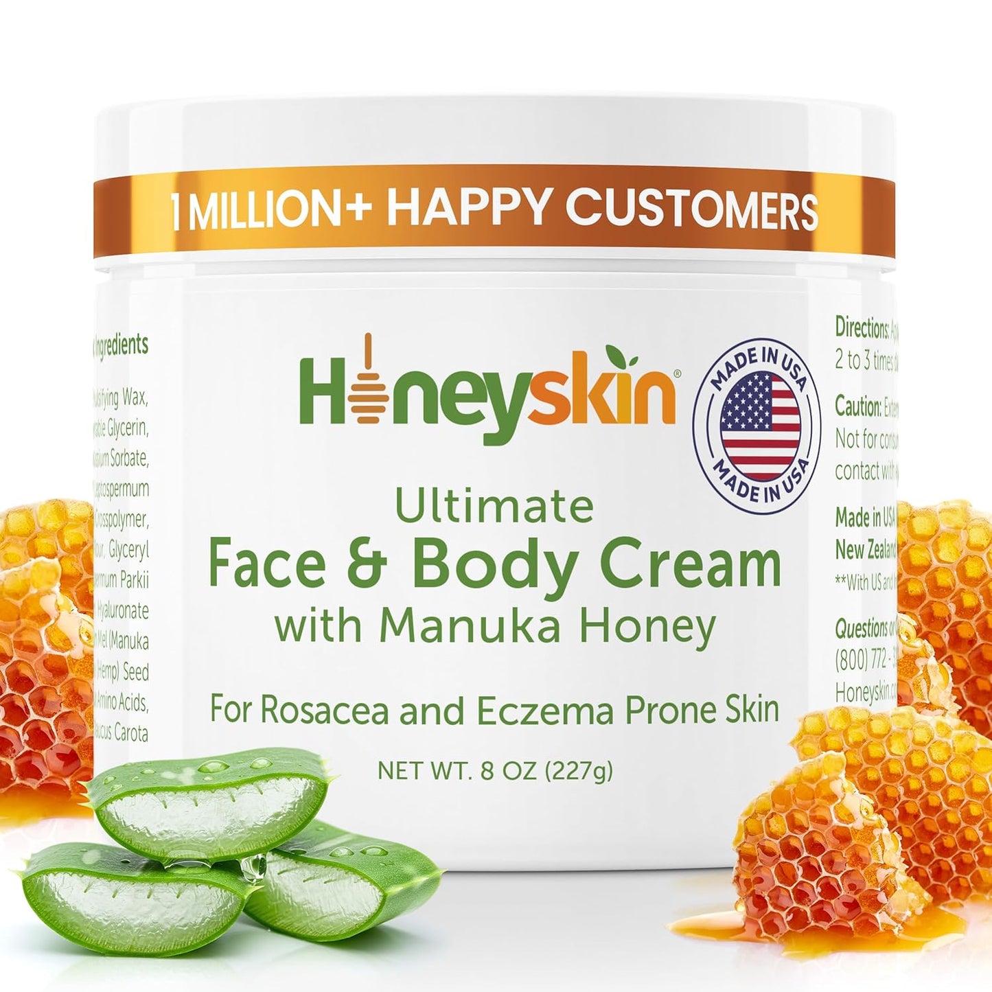 Hydrating Face Moisturizer with Manuka Honey for Dry Skin