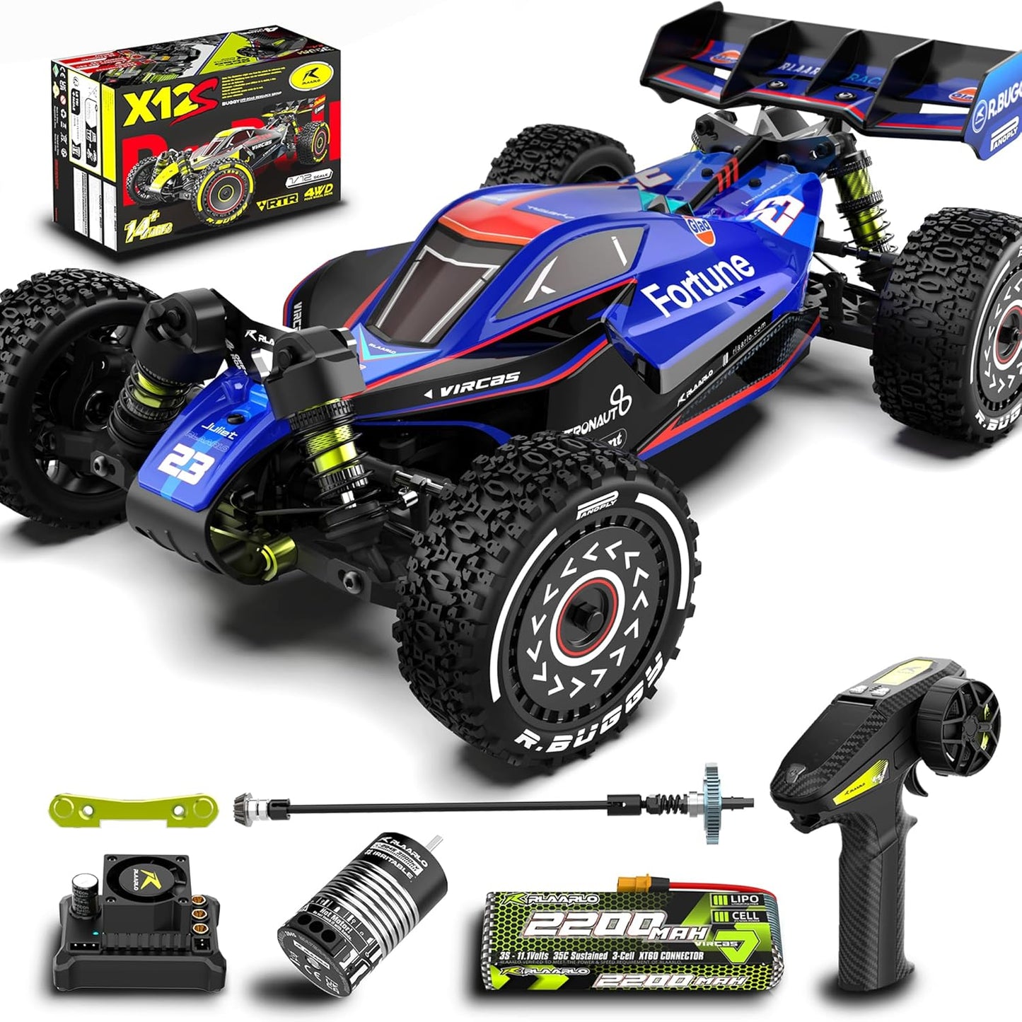 1/12 Brushless RC Cars by VIRCAS: High-Speed Remote Control Buggy