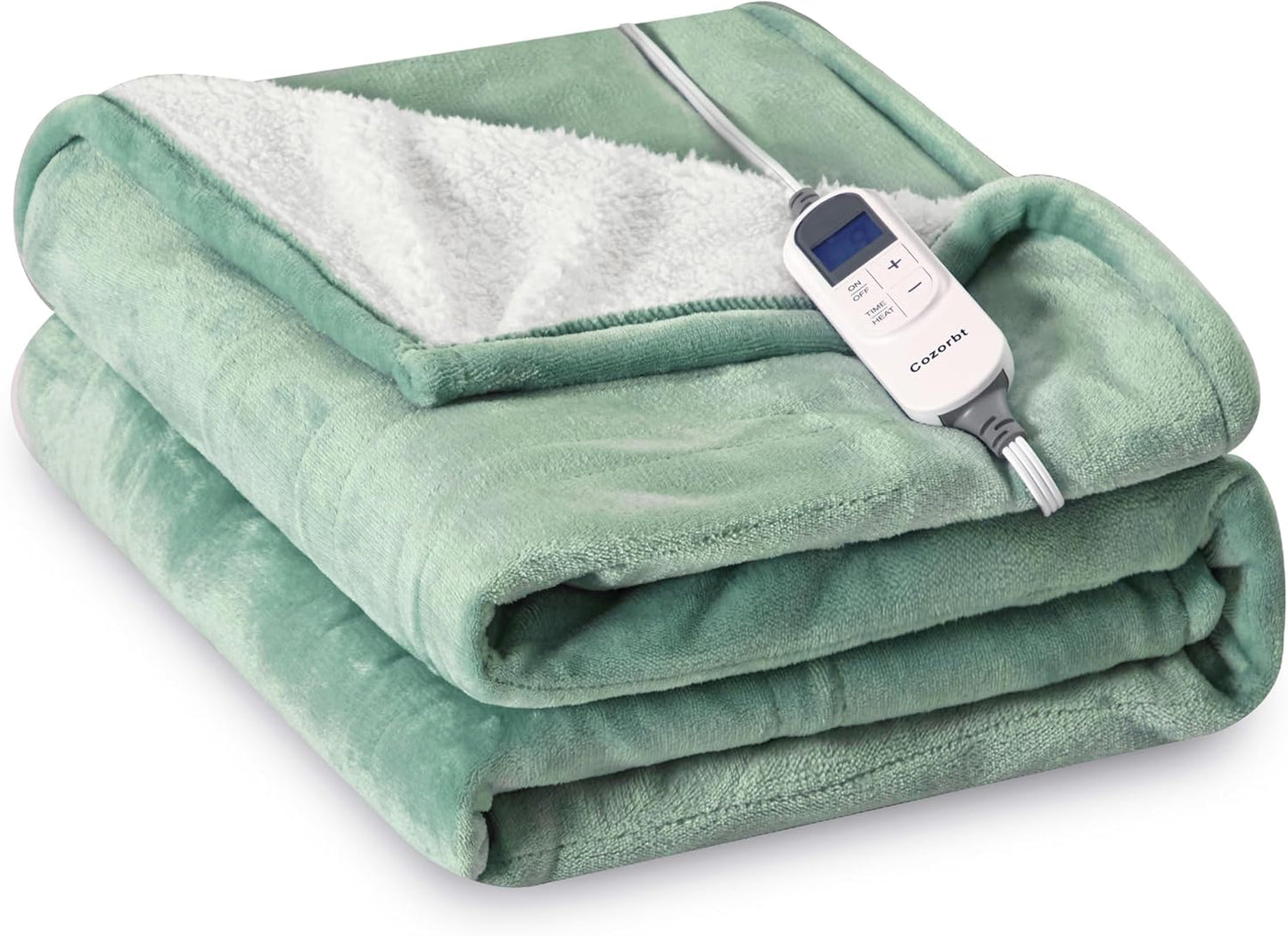 Cozorbt Electric Blanket 50x60 Soft Flannel & Sherpa Warmth
