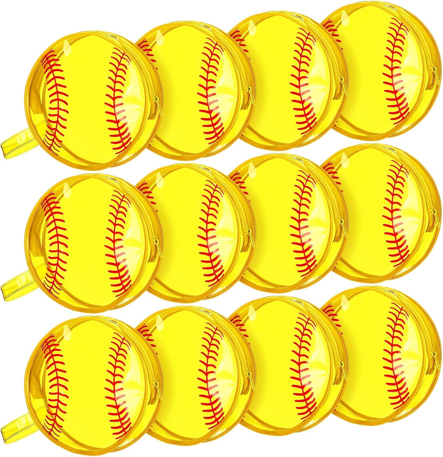 Softball Cosmetic Bag Set - 12 Pcs Vibrant Makeup Organizers