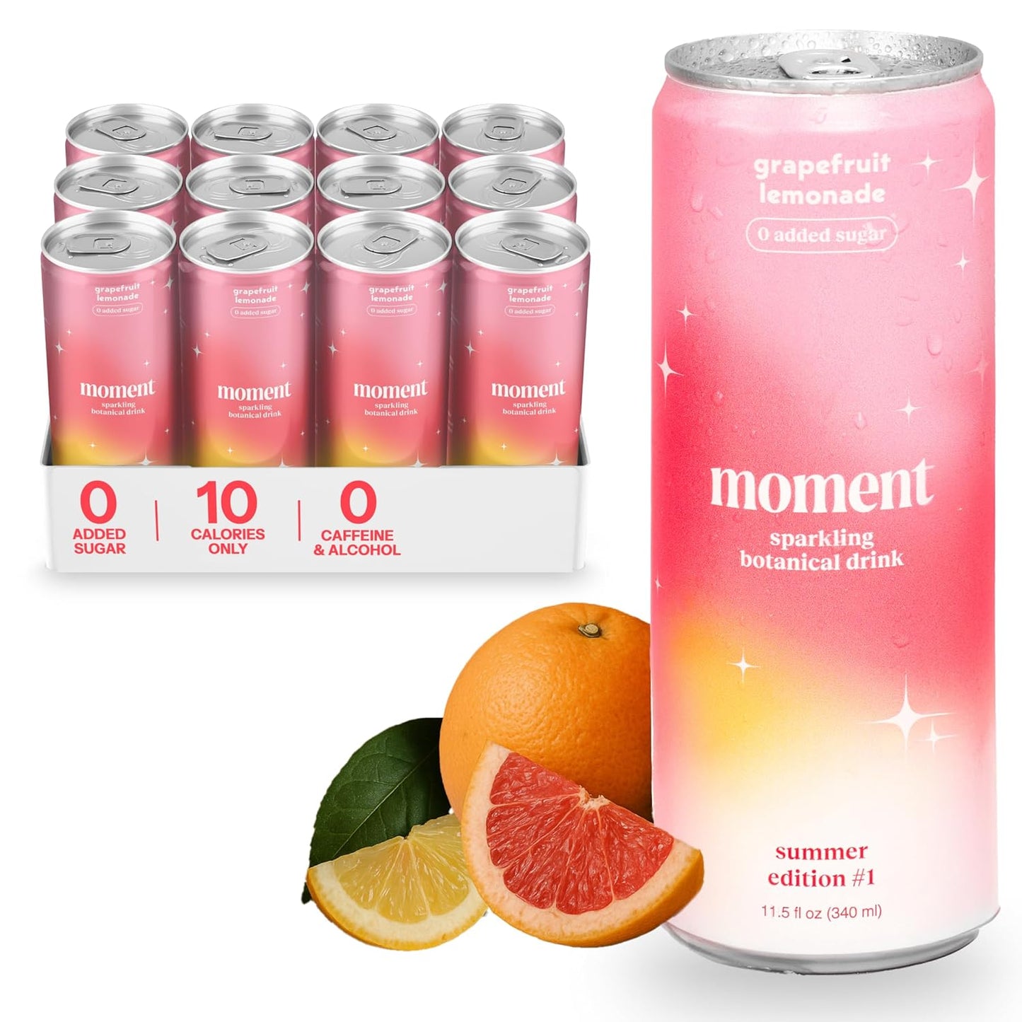 Moment Botanical Soda Soft Drink - Grapefruit Lemonade Bliss