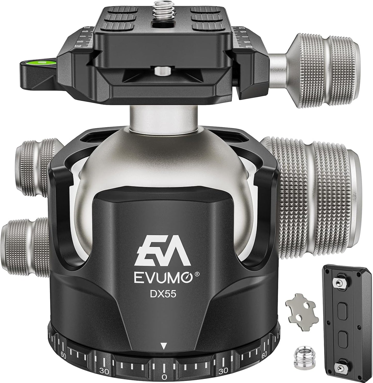 EVUMO DX55 Ball Head: Low Profile Heavy Duty Tripod Mount