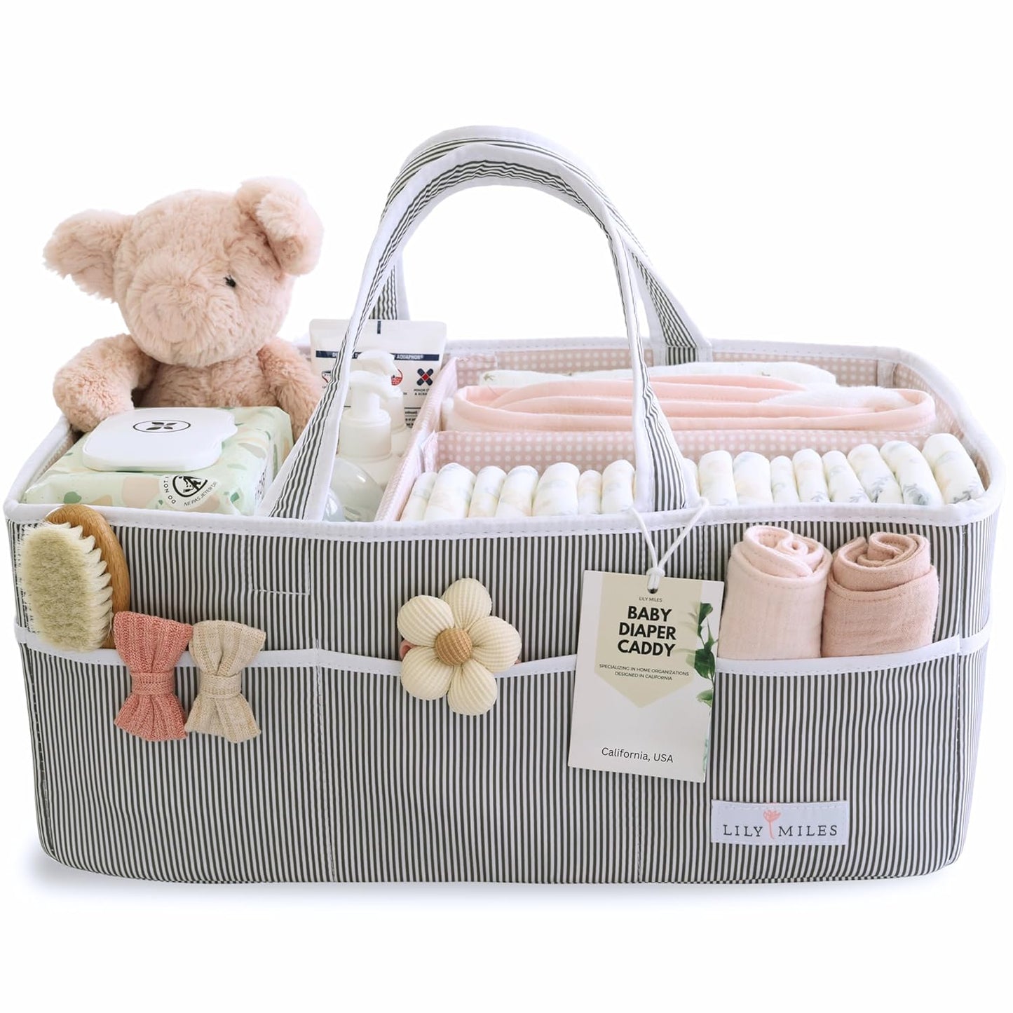 Lily Miles Baby Diaper Caddy - Nursery Organizer