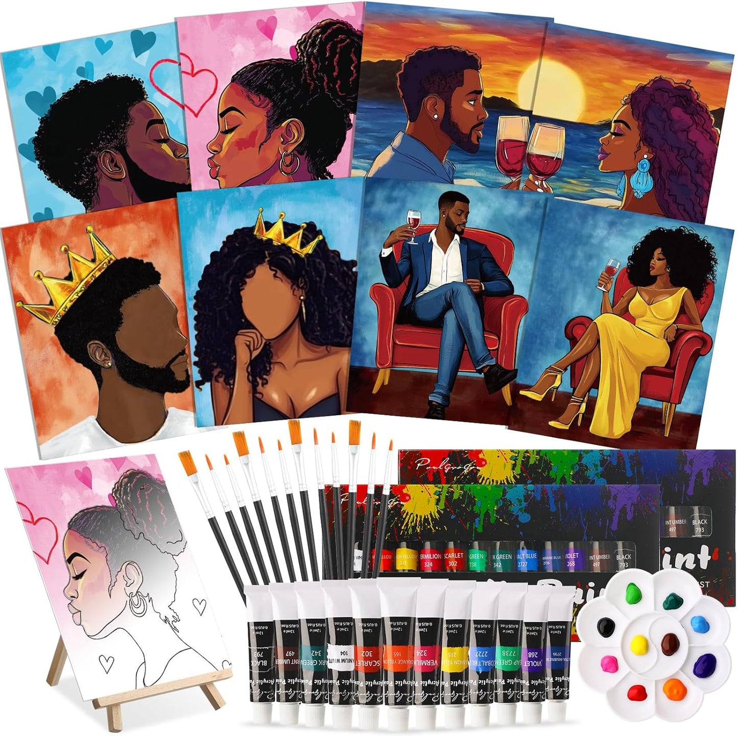 Cholemy 36 Pcs Paint and Sip Kit for Adults - Perfect for Parties