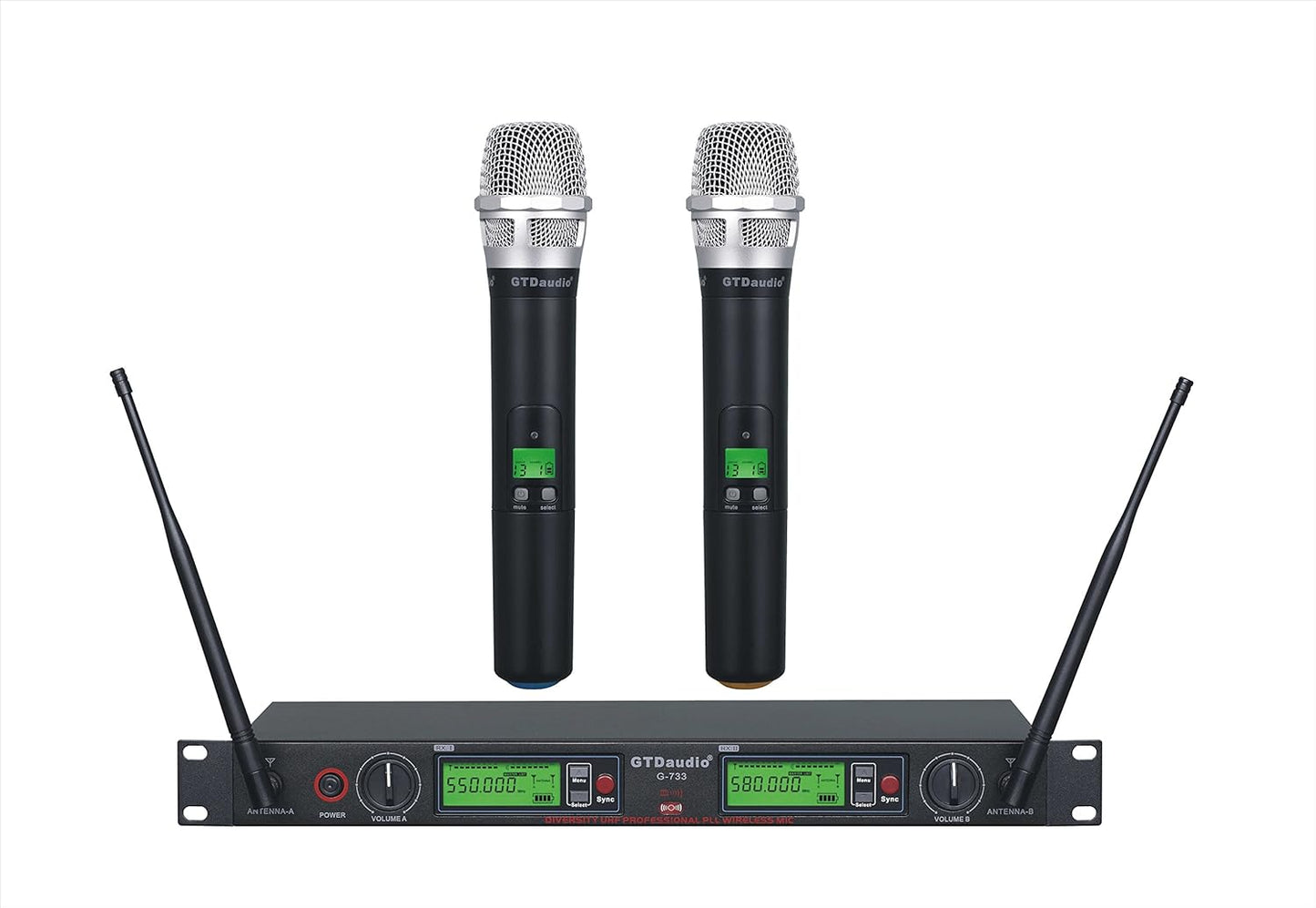GTDaudio 2x800 Adjustable Frequency UHF Wireless Mic System