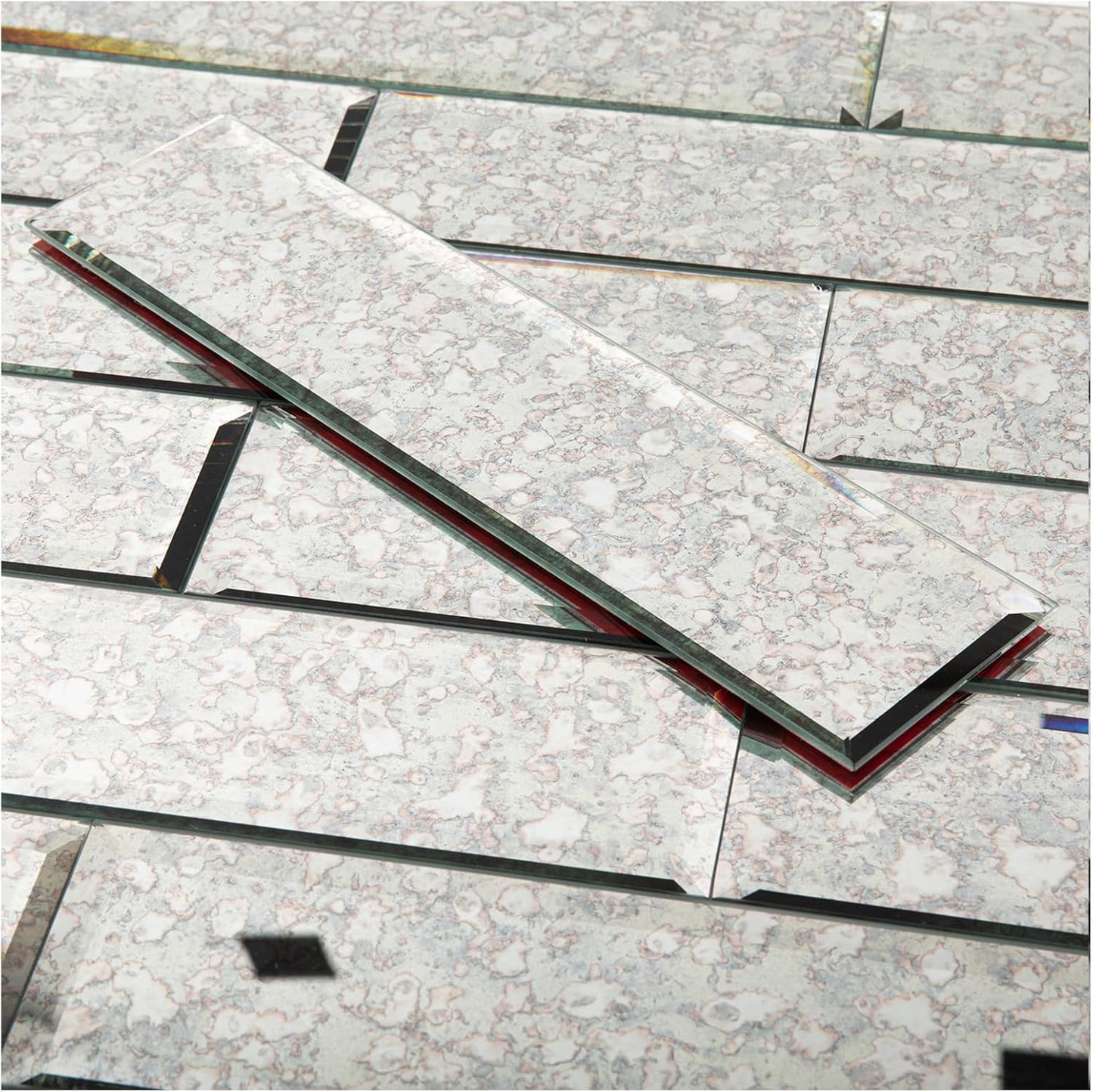 Lovdeco Peel and Stick Antique Beveled Mirror Tile for Walls