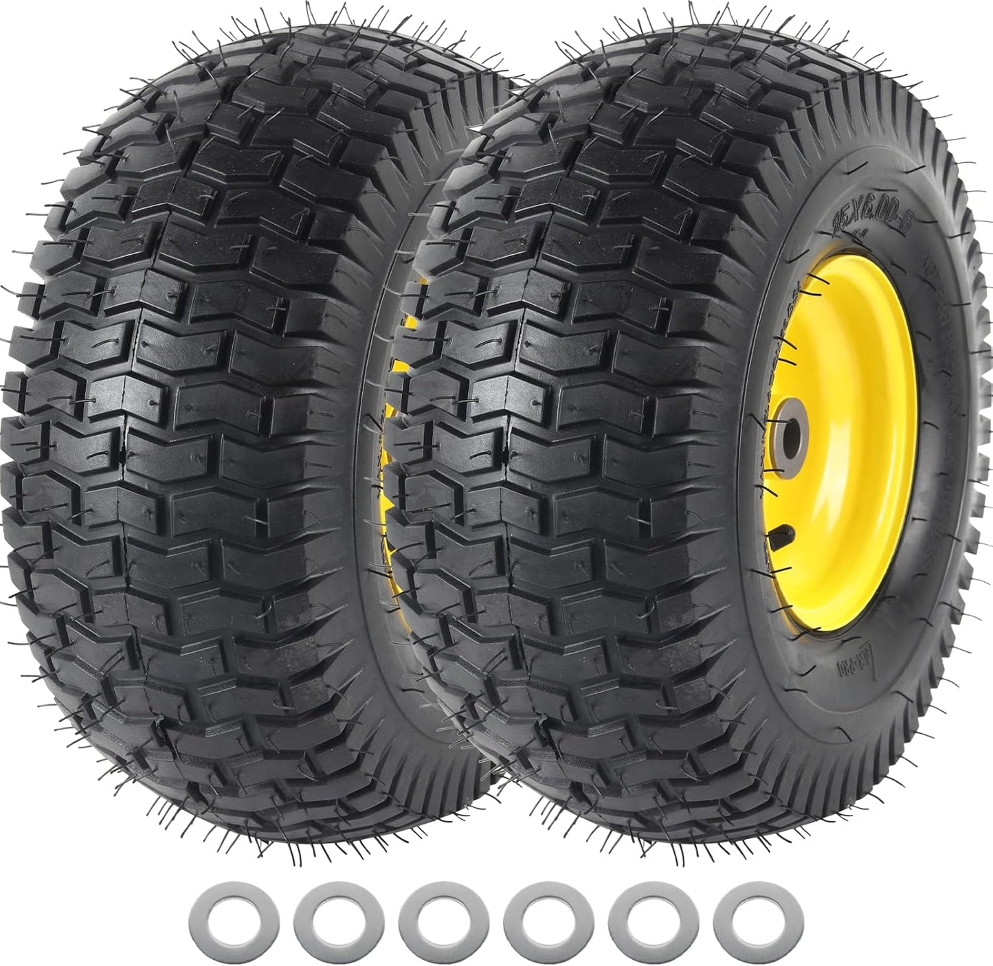 15 x 6.00-6 Tubeless Tire and Wheel Assembly for Riding Mowers