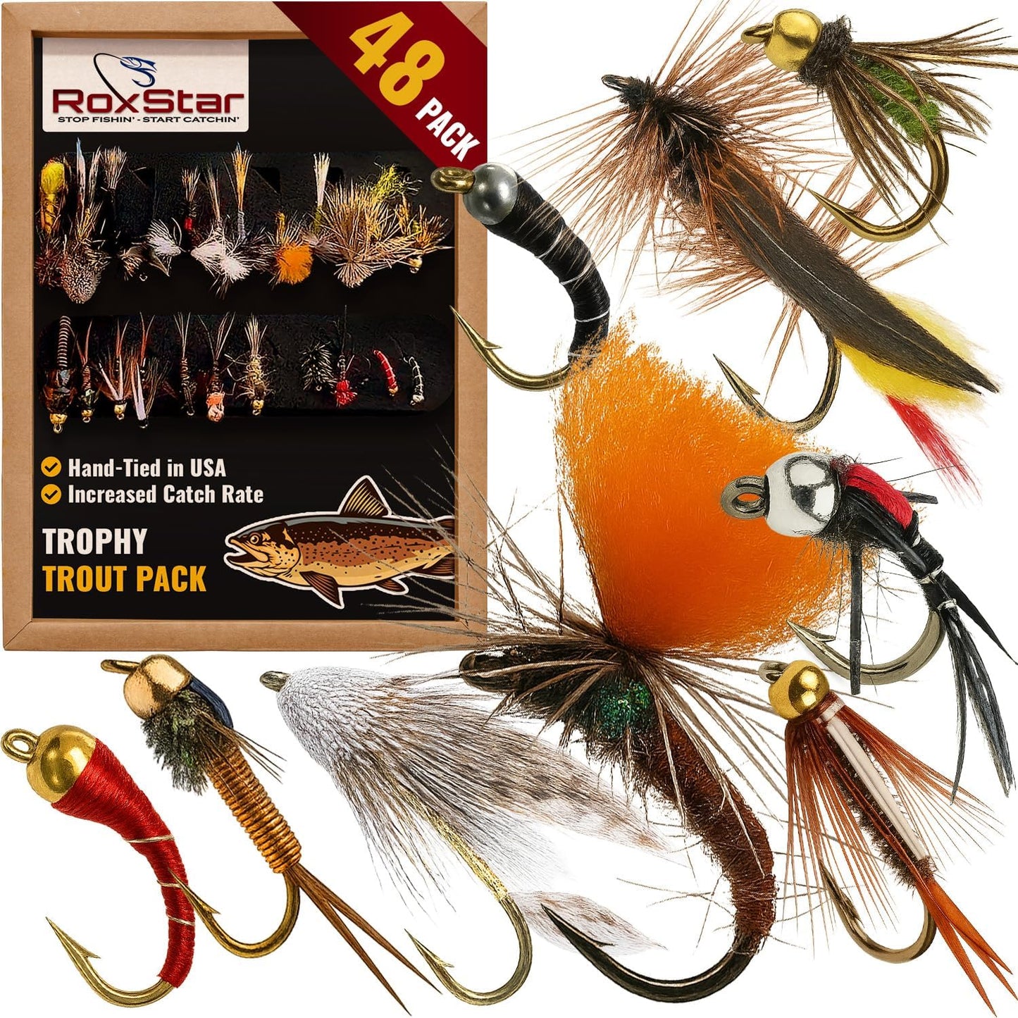 RoxStar Fishing Fly Shop Trophy Trout Fly Assortment Gift Box