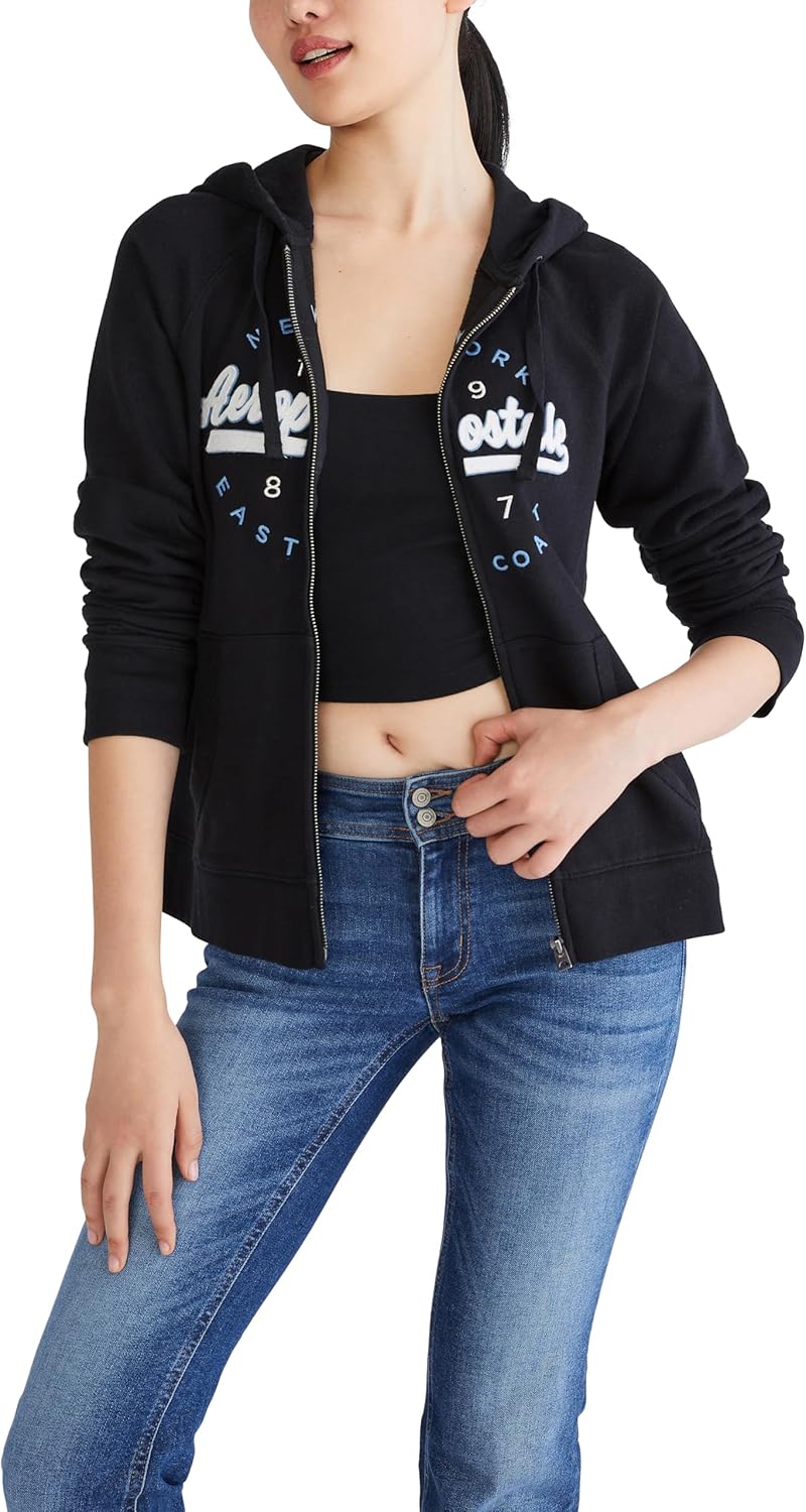 AEROPOSTALE Women's Logo Hoodie - Cozy Full Zip