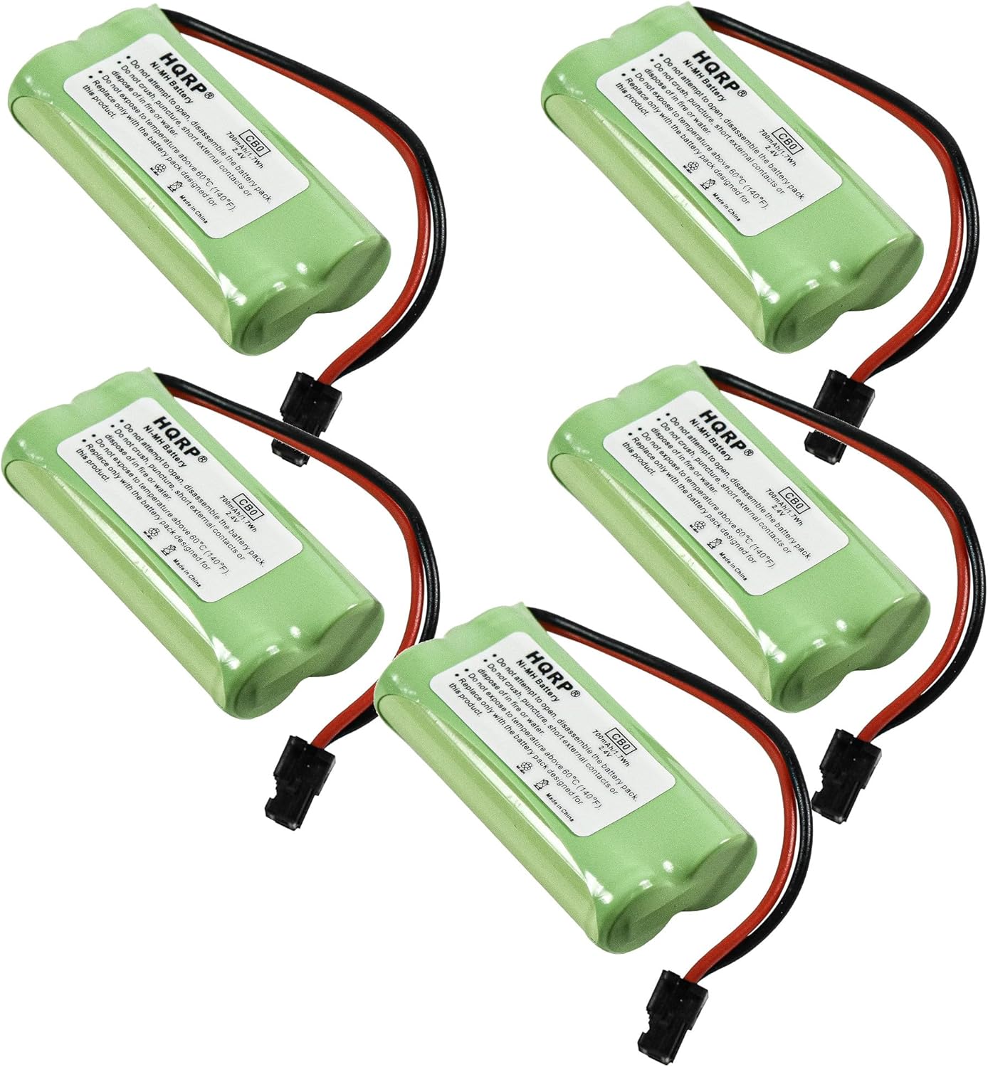 HQRP 5-Pack Cordless Phone Battery for Uniden Models Replacement