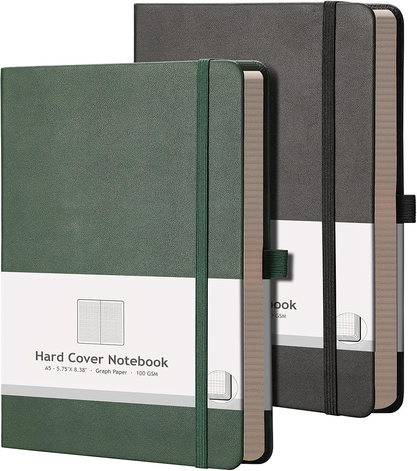 High-Quality Grid Paper Journals x2 - 120gsm Thick, 384 Pages