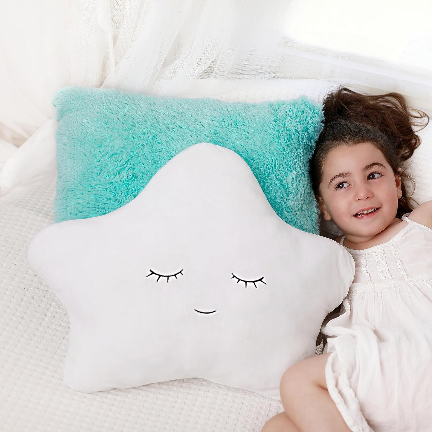 Kids Decorative Pillows Set of 2 for Girls Toddler Room