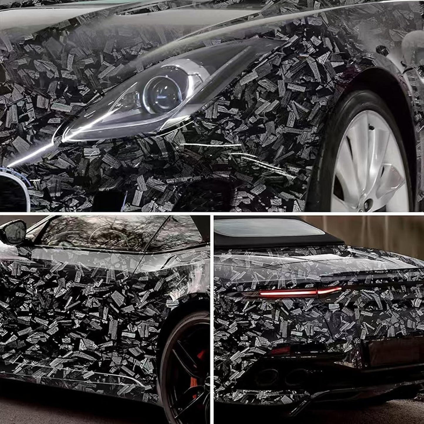 Grey Forged Carbon Fiber Vinyl Wrap for Stylish Car Customization