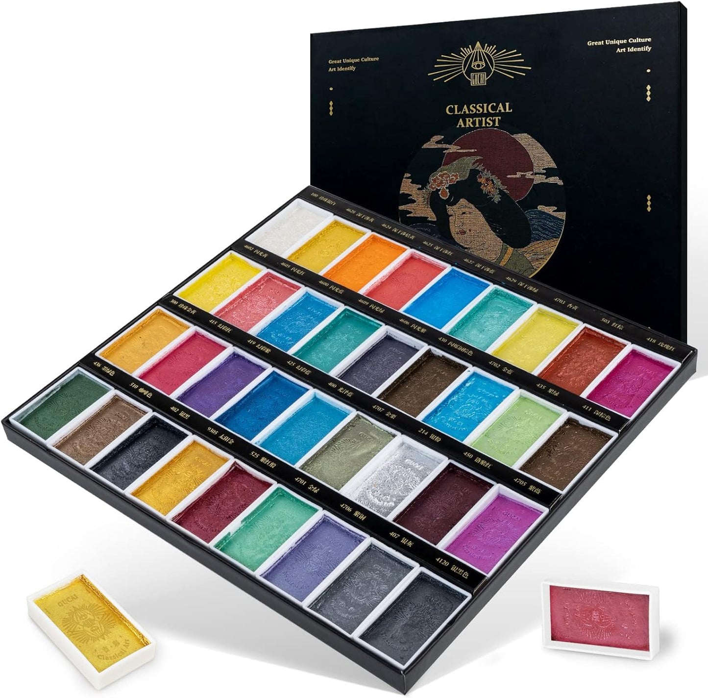 Paul Rubens Watercolor Paint Set with 36 Glittery Colors