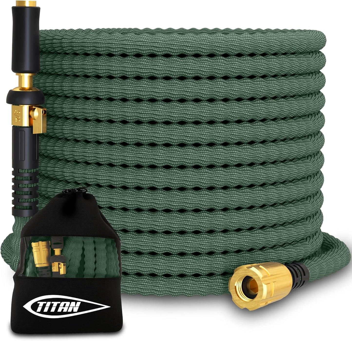 TITAN Flexible Garden Hose 15FT Ultra Lightweight and Durable