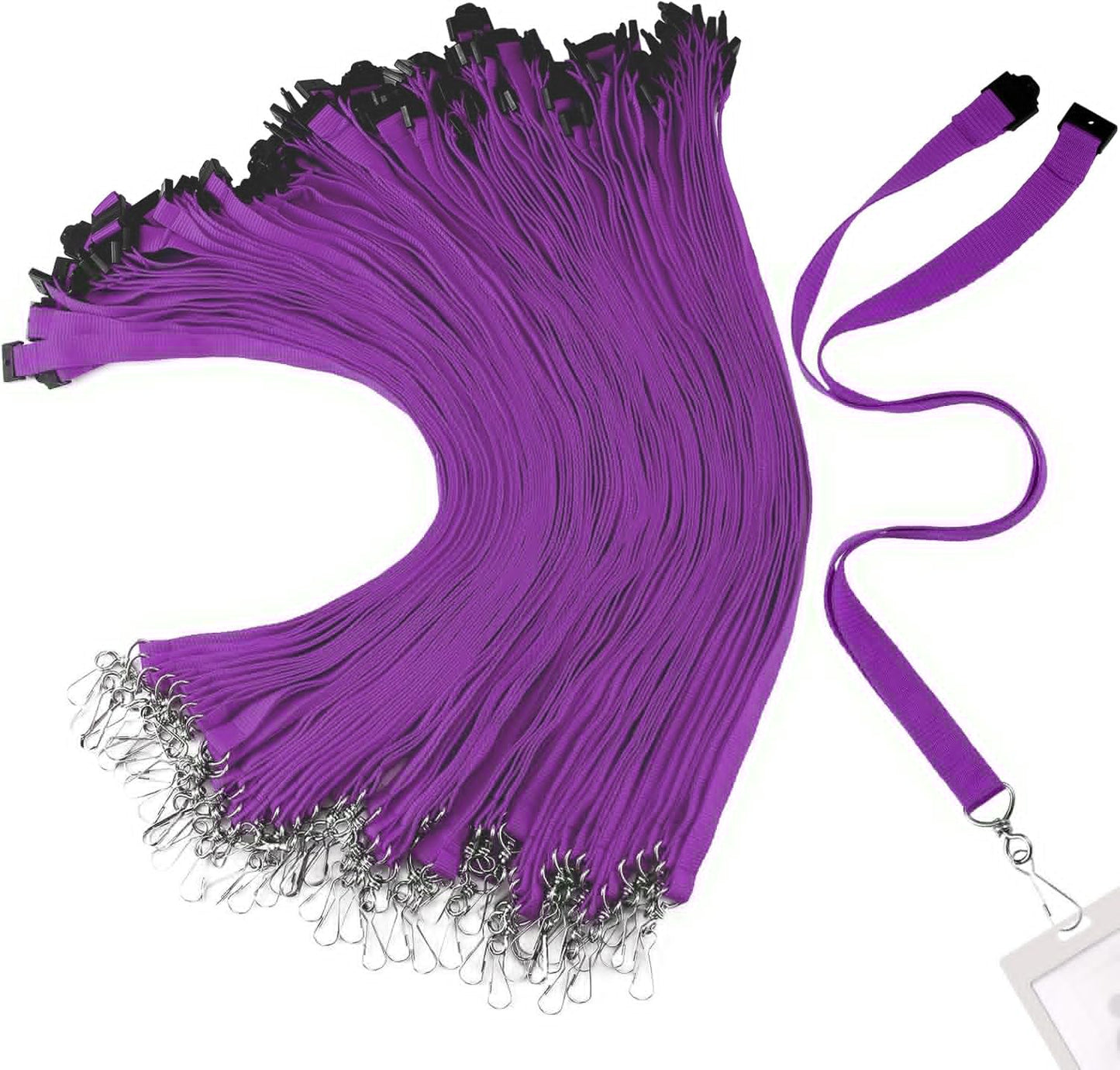 120 Pcs Breakaway Lanyards for ID Badges and Keys in Purple