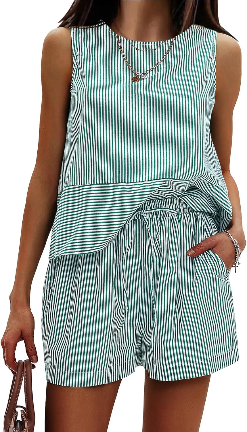 EXLURA Women's Summer 2 Piece Outfits for Beach and Vacation