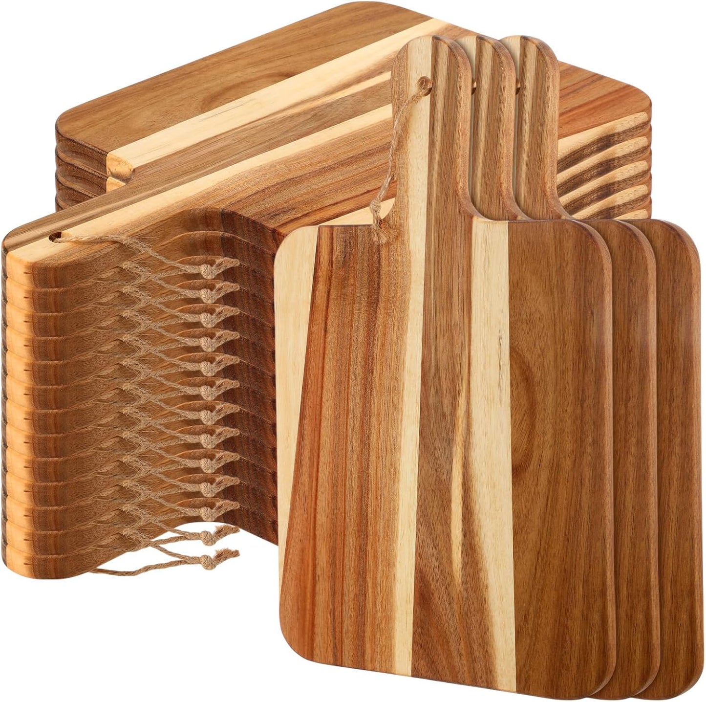 16 Pcs Acacia Wood Cutting Boards for Kitchen Chopping Needs
