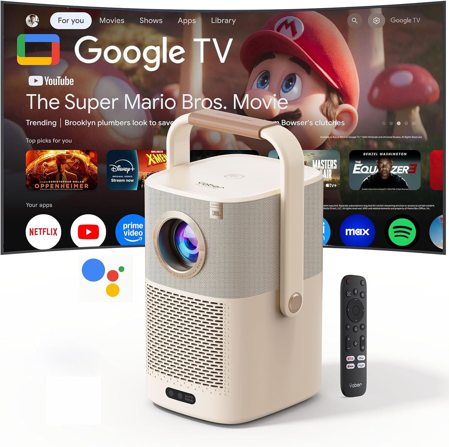 Yaber T2 Plus GTV Outdoor Projector - Native 1080P Smart Projector