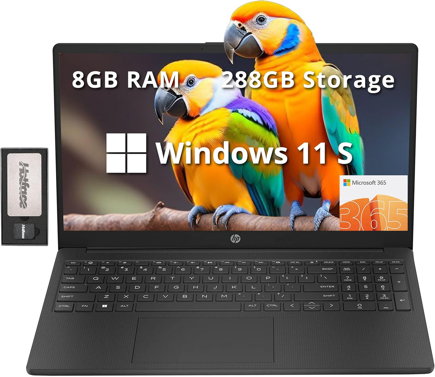 HP 15.6 HD Laptop with Intel N200, 8GB RAM, 288GB Storage