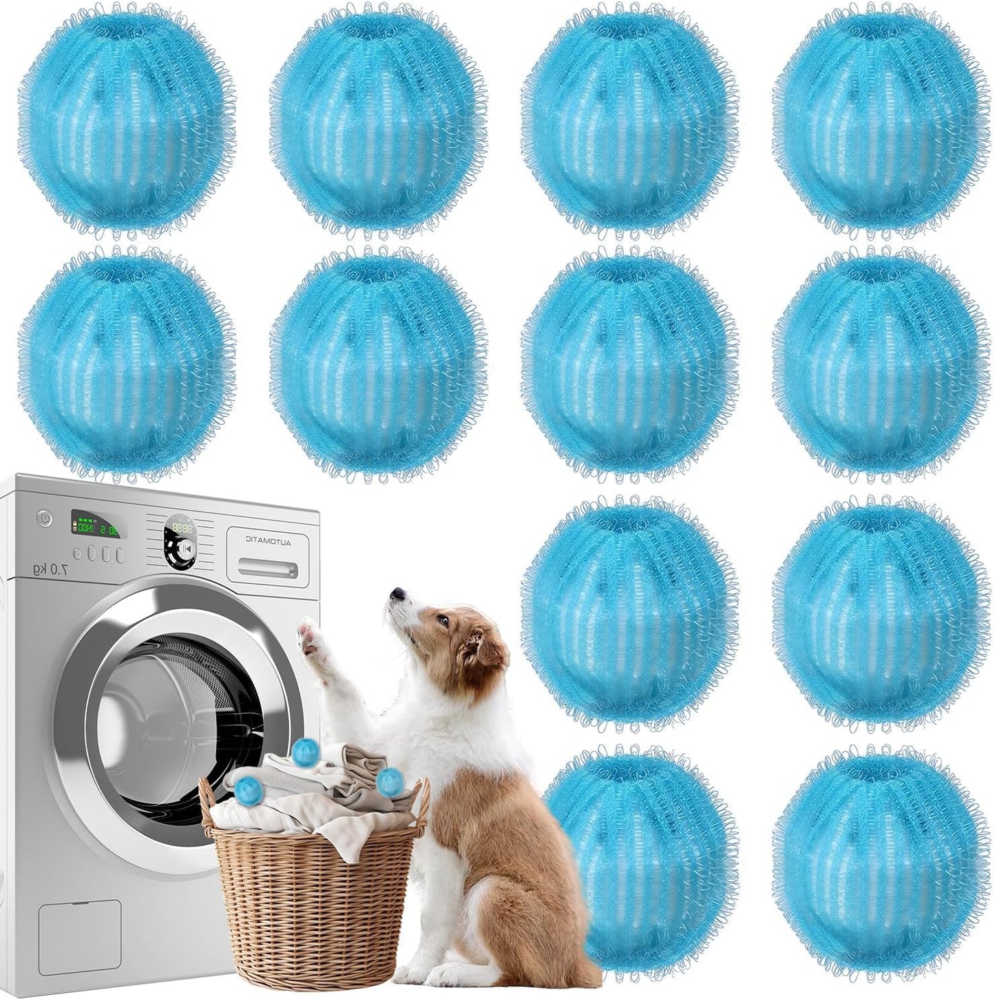 12PCS Pet Hair Remover for Laundry - Effective Hair Catcher