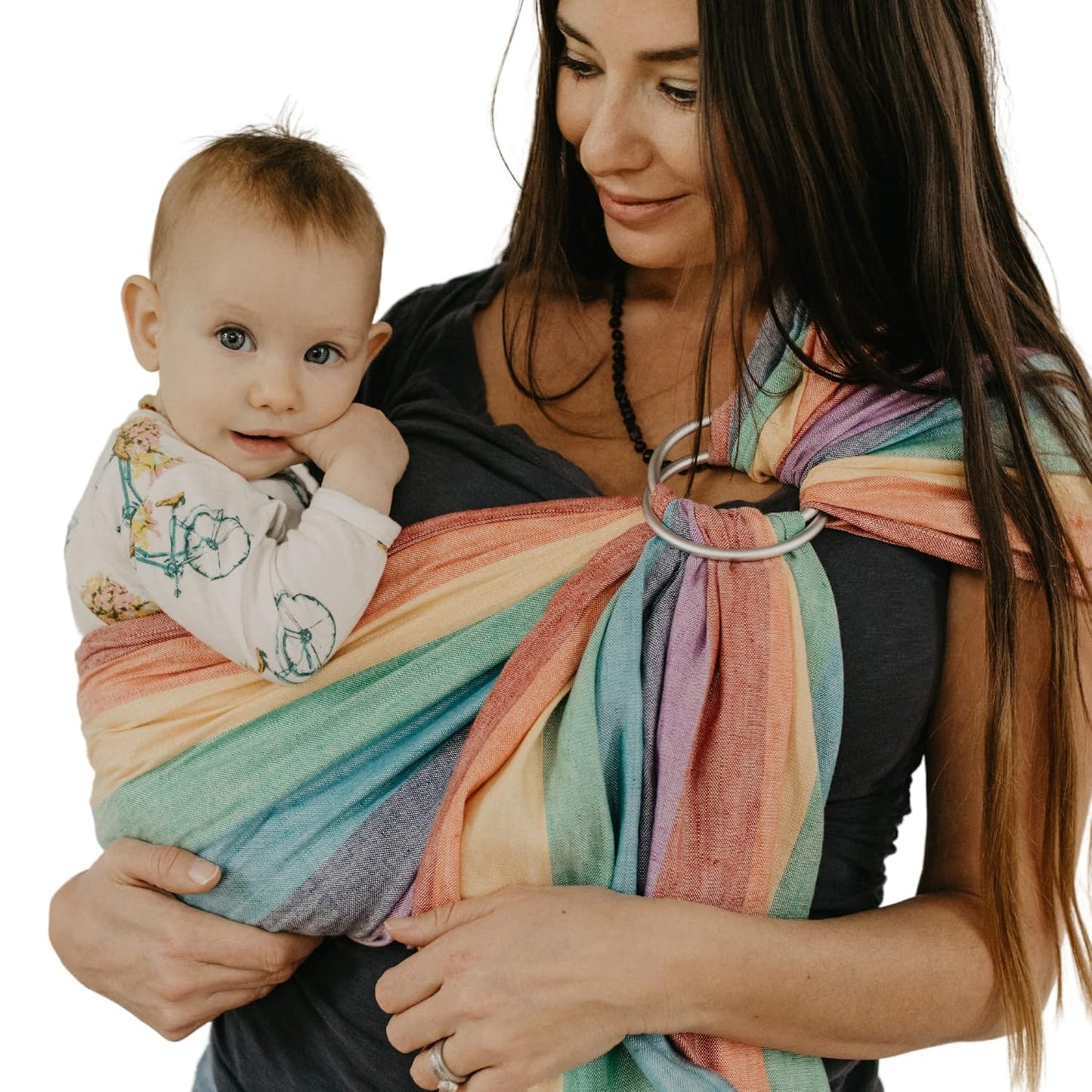 Summer Rainbow Hip Baby Wrap - 100% Cotton Carrier - Supports 8-35 lbs