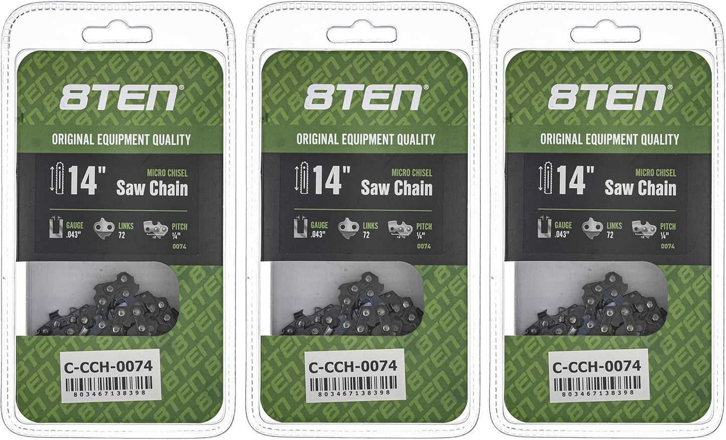 8TEN Micro Chisel Chainsaw Chain 14 Inch for Stihl MSA120 C-B