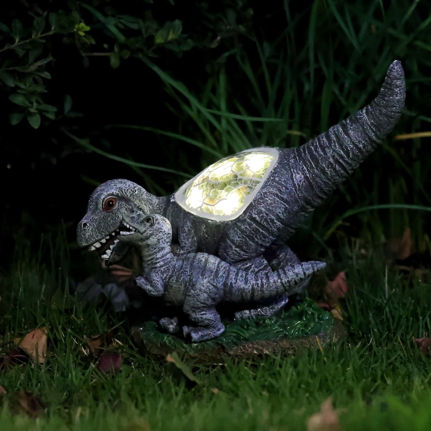 Garden Statue Dinosaur Solar Decor for Outdoor Spaces