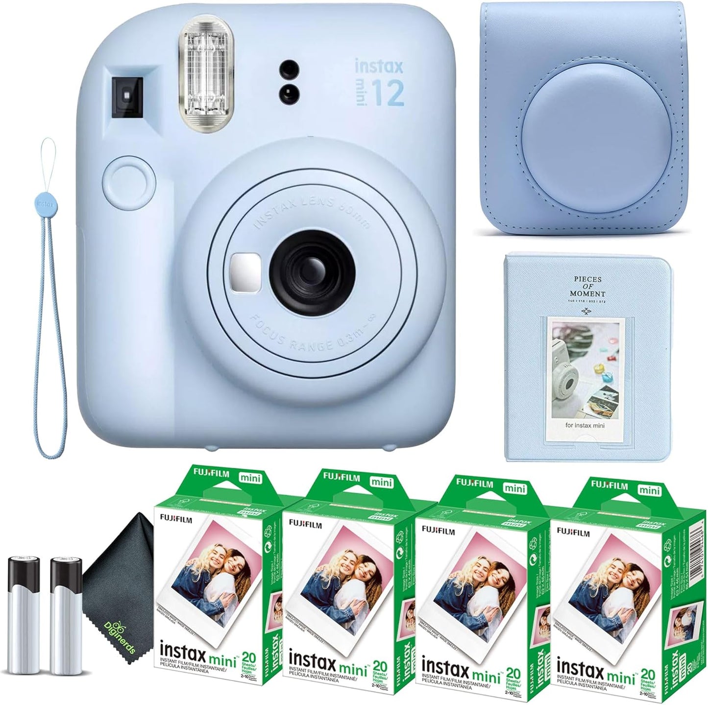 Fujifilm Instax Mini 12 Instant Camera Bundle in Pastel Blue
