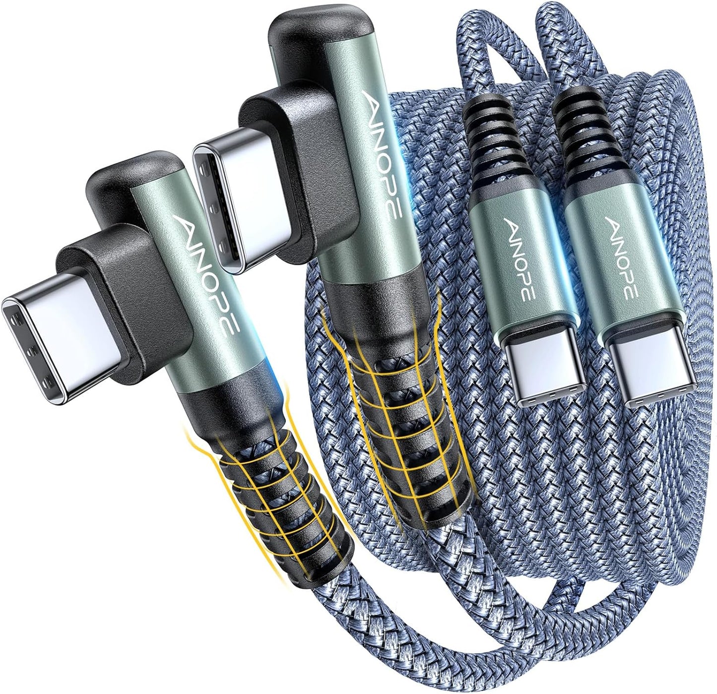 Fast Charge with AINOPE Right Angle USB C Cables