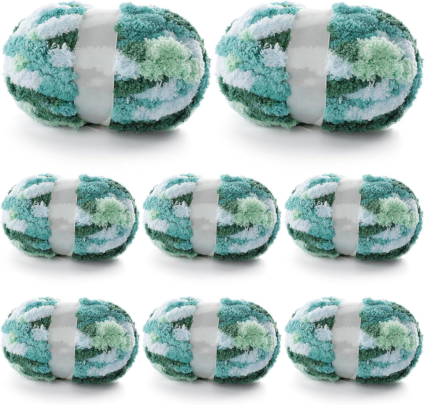 Chunky Yarn for Hand Knitting - 8 Pcs Jumbo Chenille Set