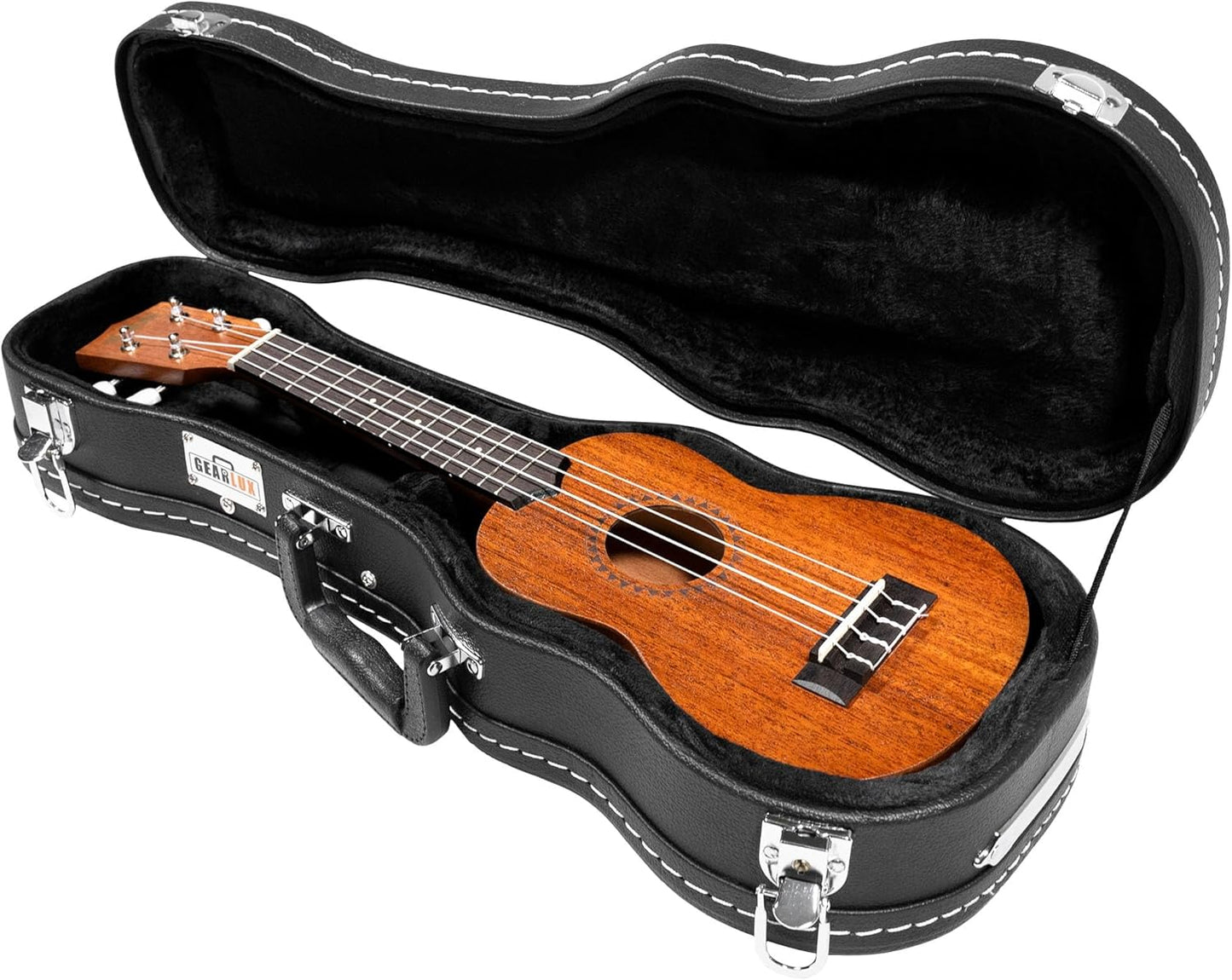 Durable Wooden Soprano Ukulele Case with Plush Interior Padding