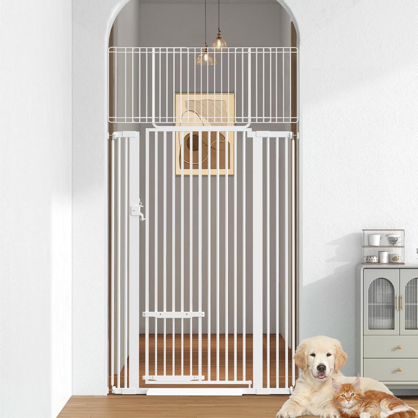 72 Inch Extra Tall Cat Gate for Doorway - Safety Metal Pet Gate