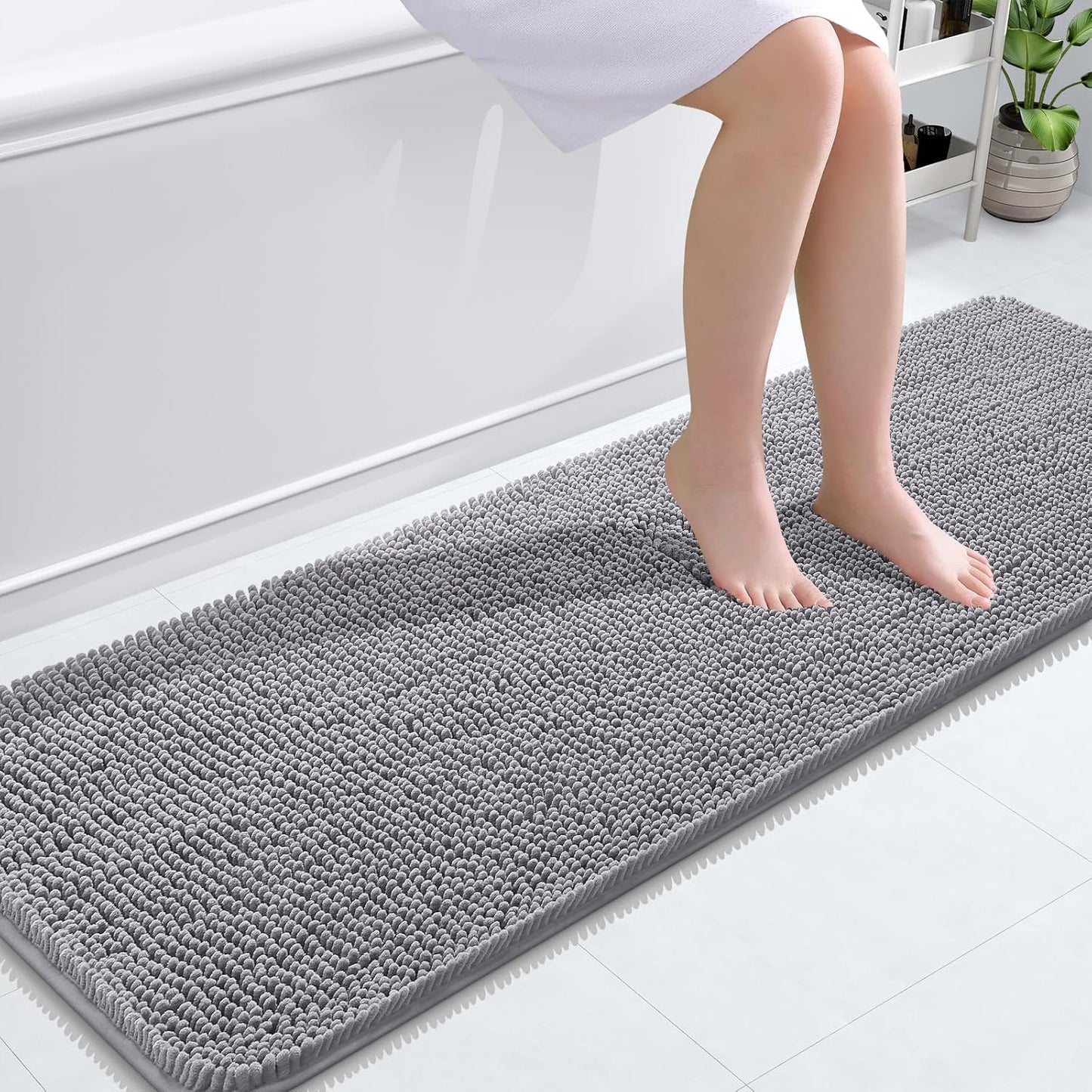 OLANLY Extra Soft Chenille Bath Rugs 59x20 for Cozy Comfort