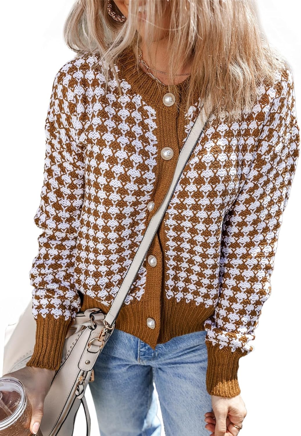 Stylish Dokotoo Cardigan Sweaters for Women with Plaid Design