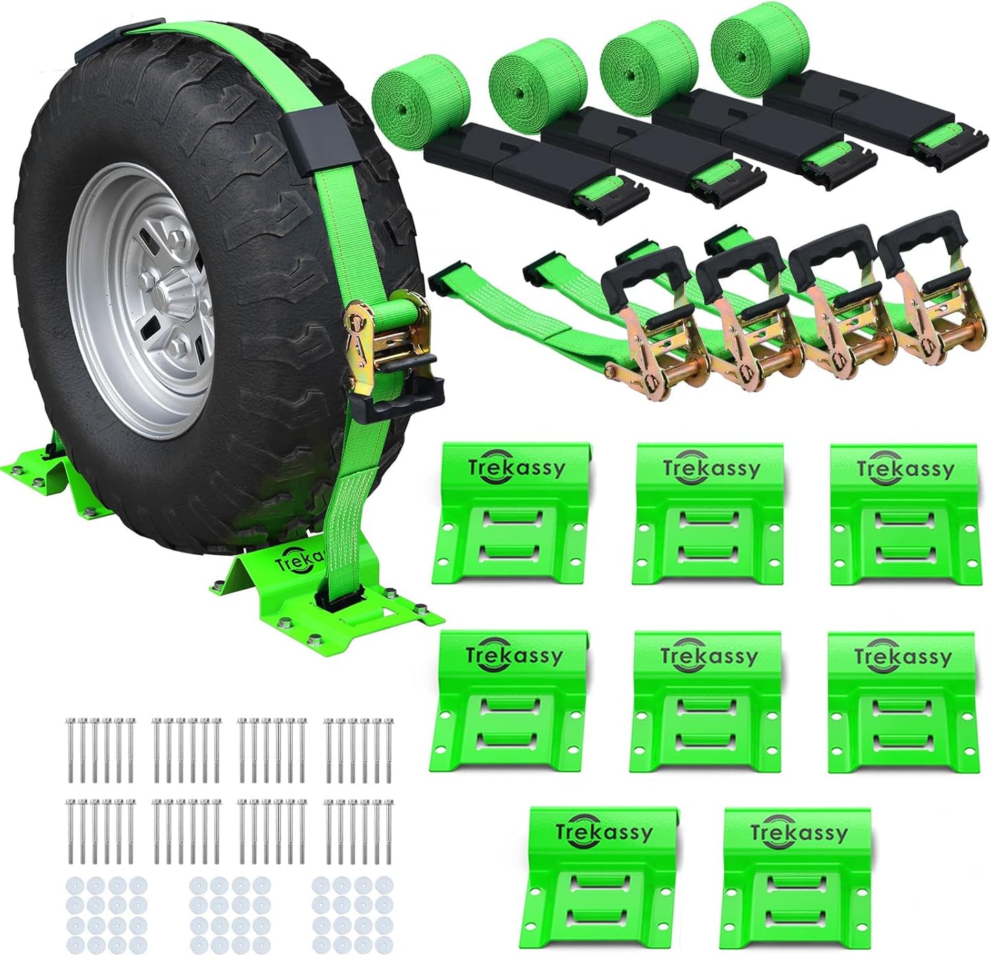 Trekassy Wheel Chock Tie-Down Kit for Safe Vehicle Transport