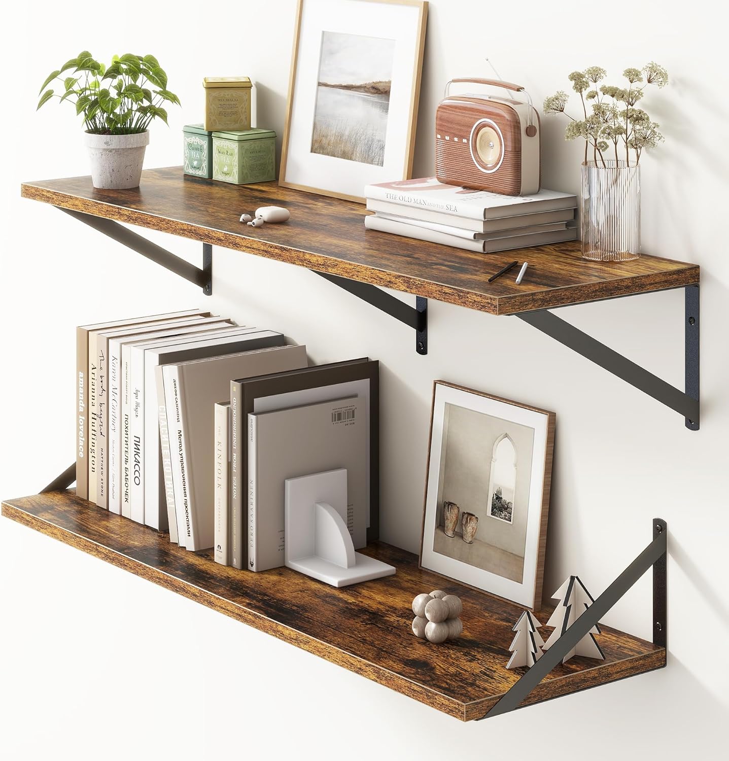 36W x 10D Floating Shelves for Rustic Home Decor and Storage