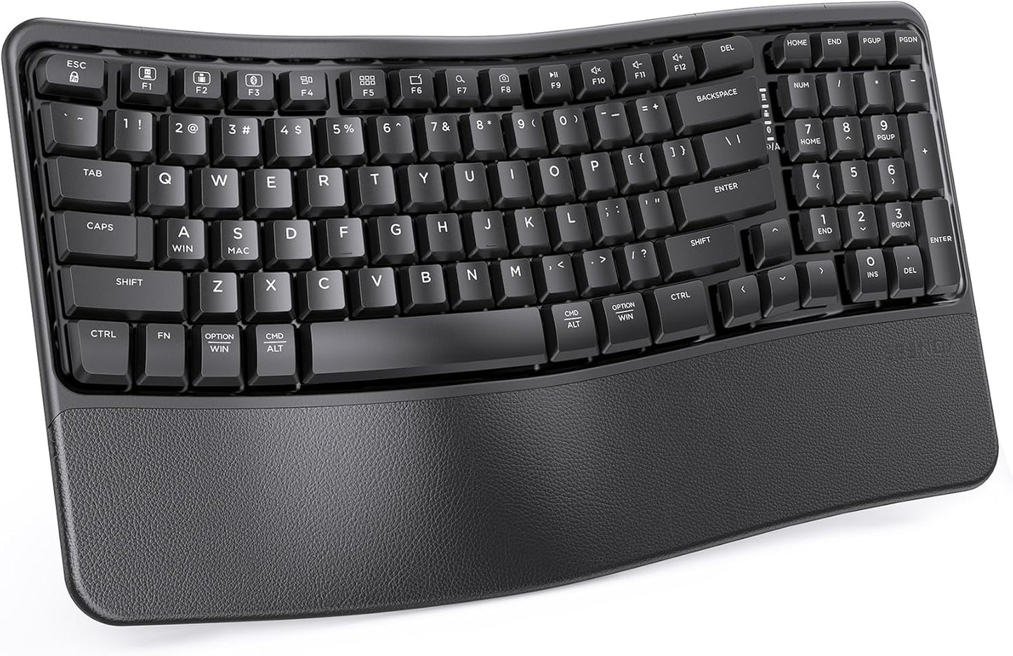 seenda Wireless Ergonomic Keyboard with Cushioned Wrist Rest