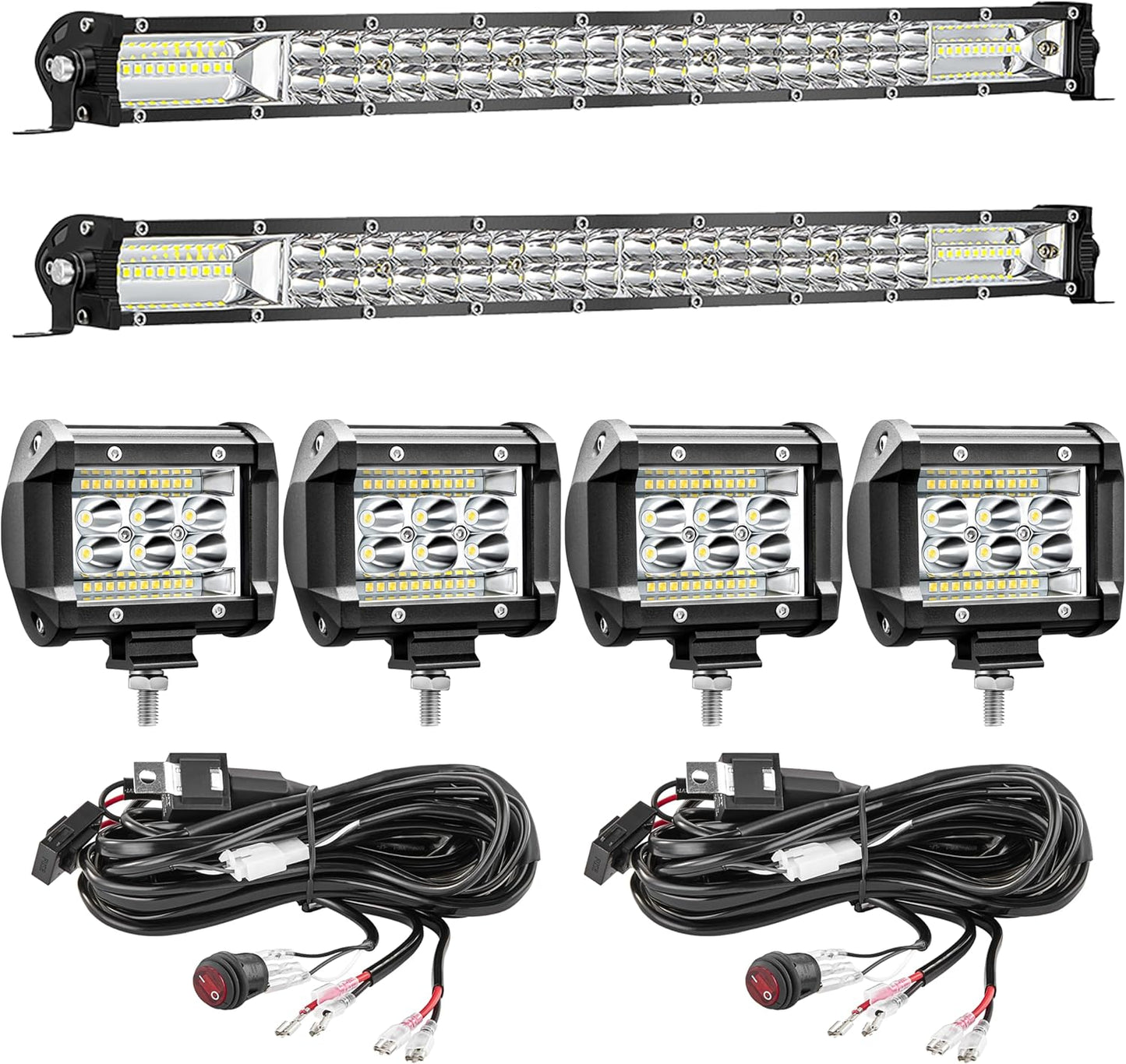 LED Light Bar Kits with 20 Inch Slim Bars and Pod Lights