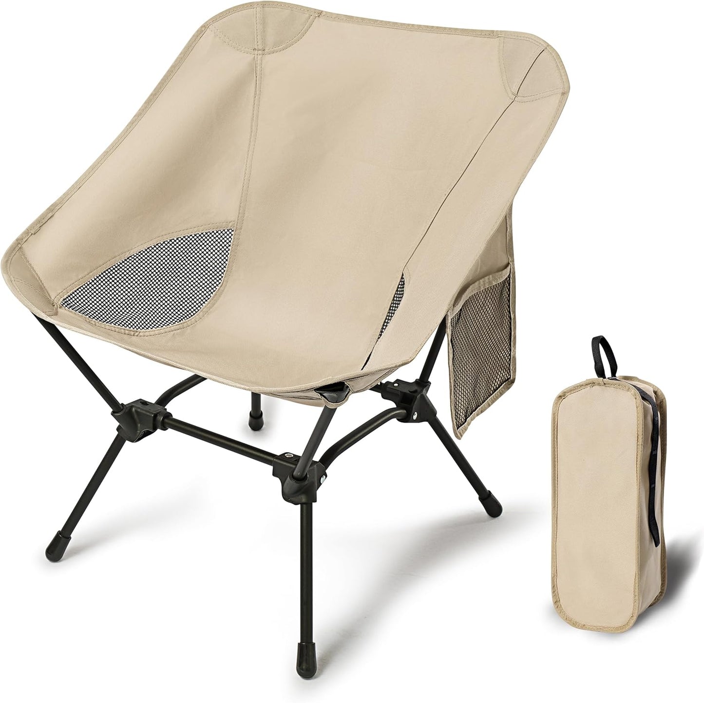 Adjustable Lightweight Camping Chair with Side Pockets