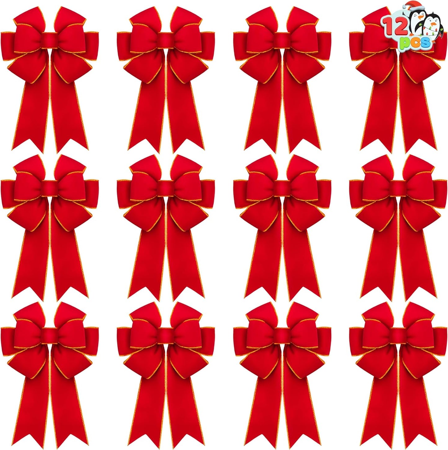 Large Christmas Red Velvet Bows for Festive Holiday Decor