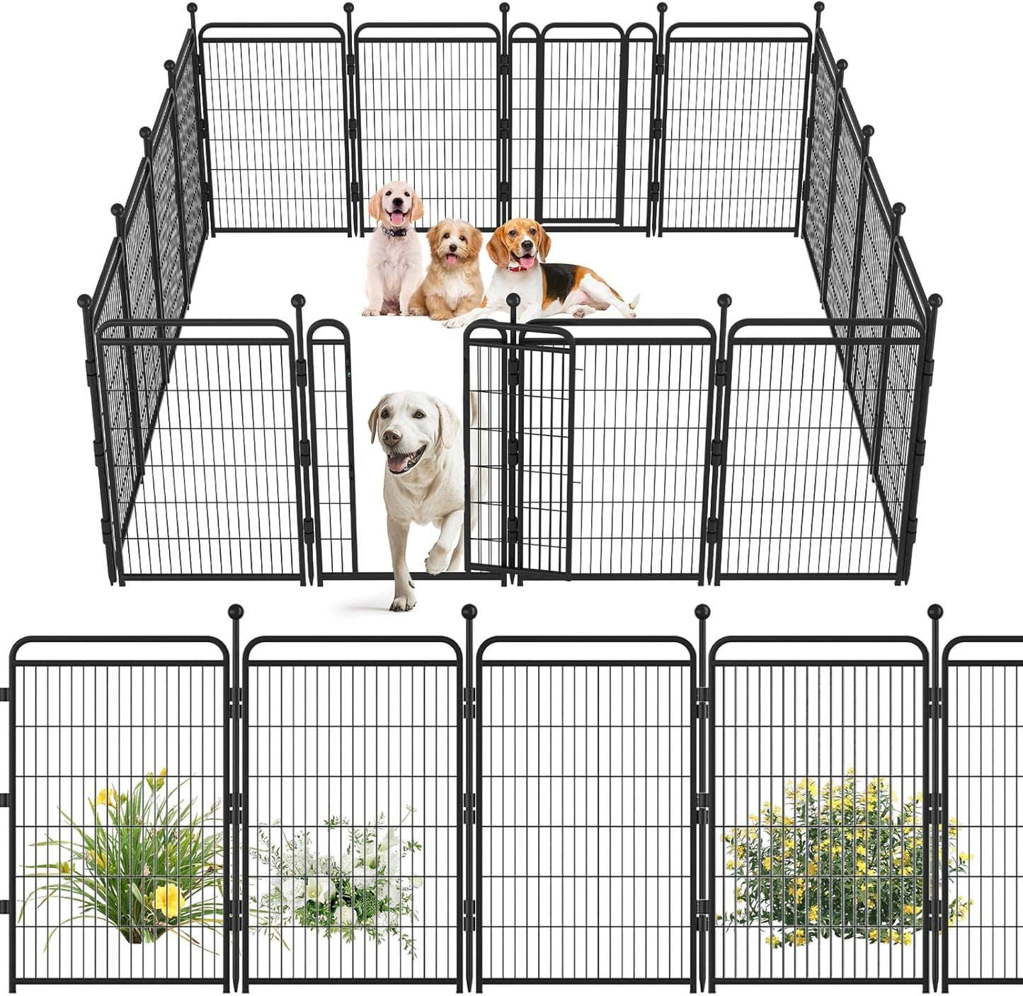 Gardner Pet Dog Playpen for Indoor and Outdoor Use, 40in H