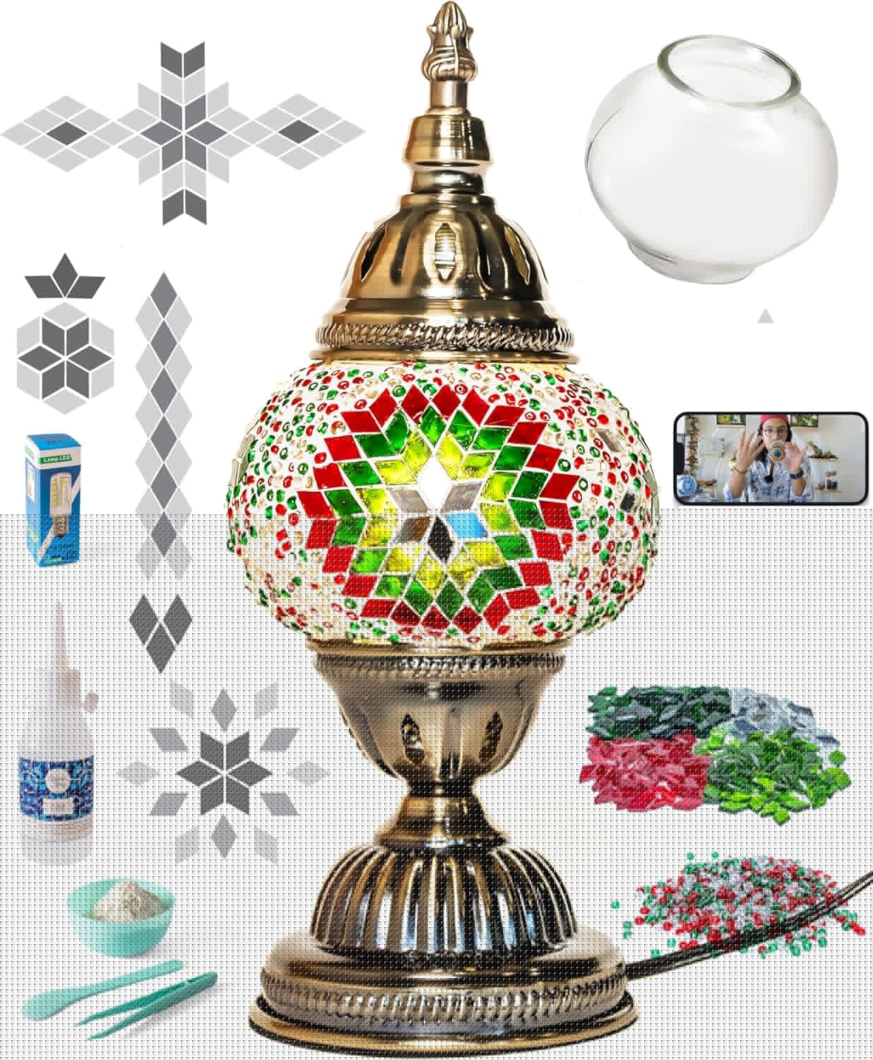 KRAFTSTORIES Turkish Mosaic Lamp Kit for DIY Home Decor