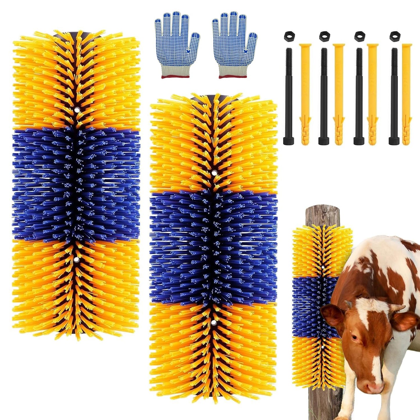2PCS Livestock Scratch Brushes for Horses, Cattle, and Pigs